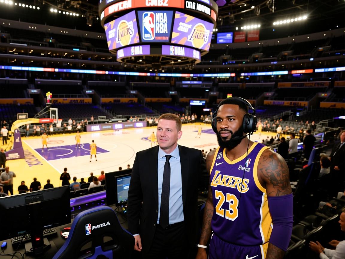 美职篮球队到访湖人主场观战比赛 第2张